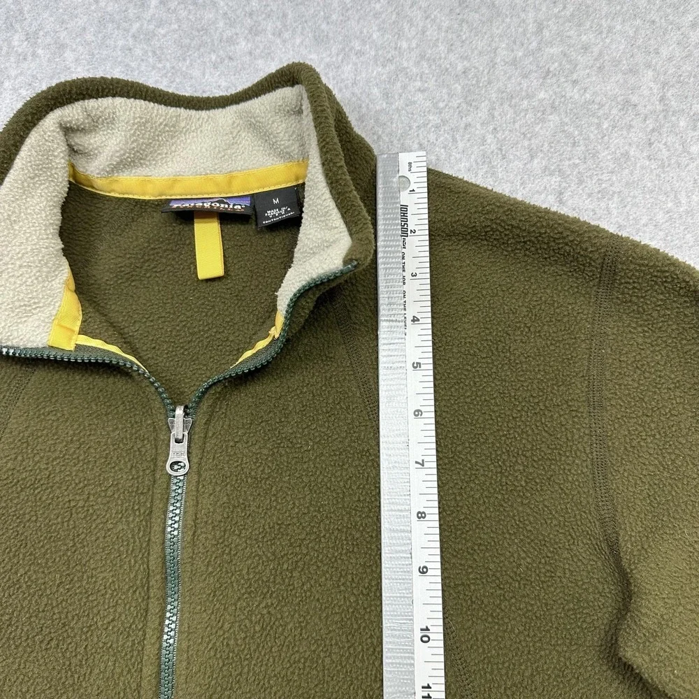 Vintage Patagonia Synchilla Jacket Women Medium Brown Green Zip Pockets 2000 USA